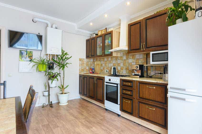 Kitchen set in a spacious living room