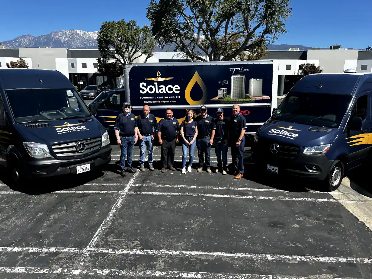 Solace-Plumbing-Heating-and-Air-Van-and-Staff