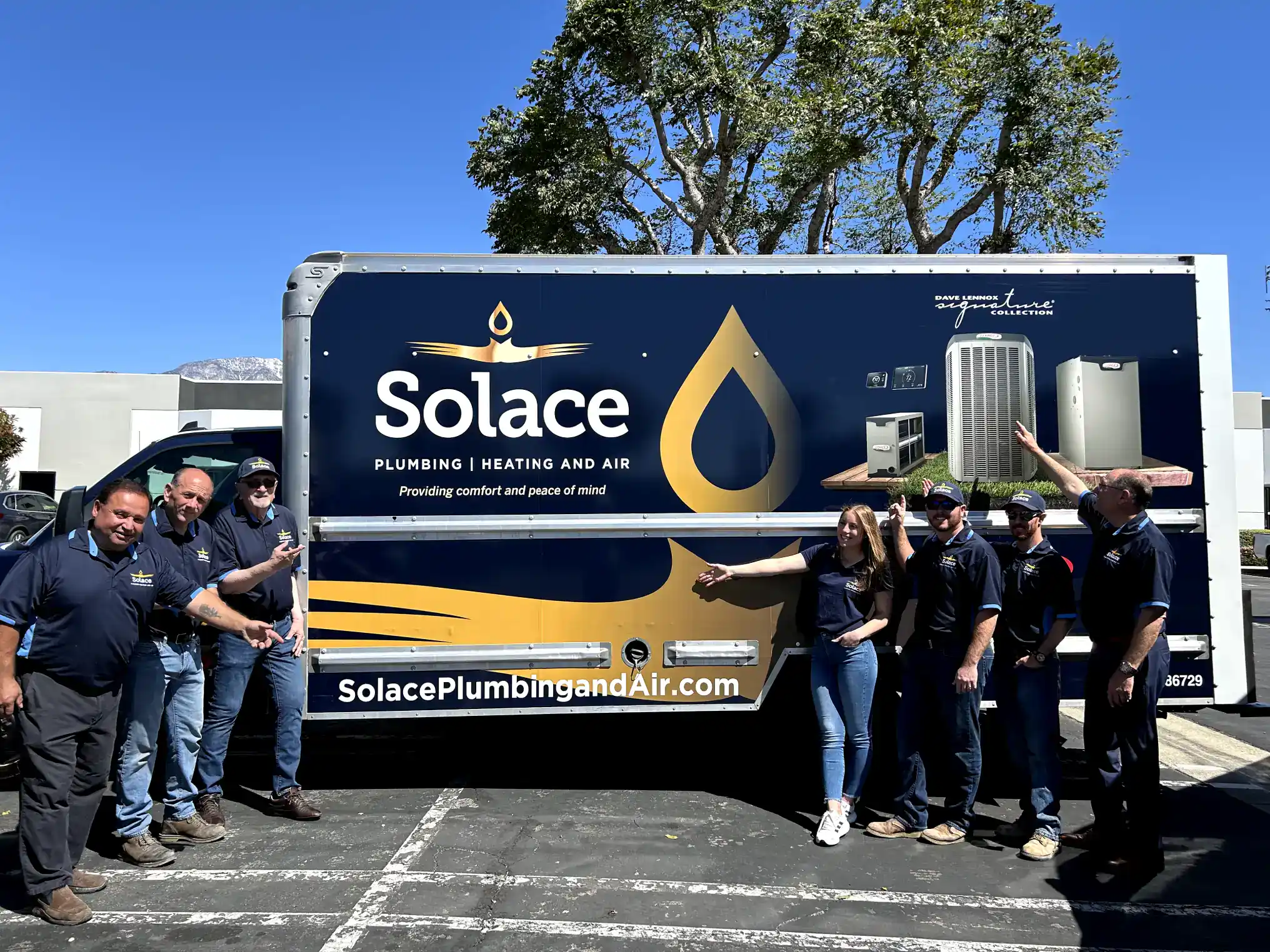Solace-Plumbing-Heating-and-Air-Van-and-Staff